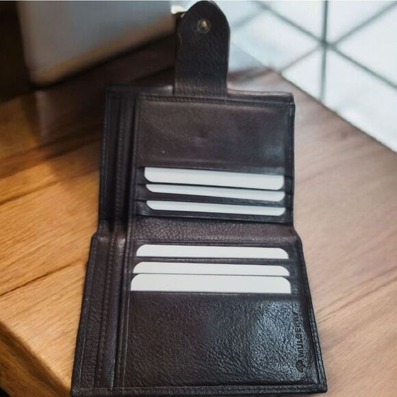 Mulberry Brown CALF SKIN Leather Wallet with Brass Buckle Hardware - Picture 9 of 12